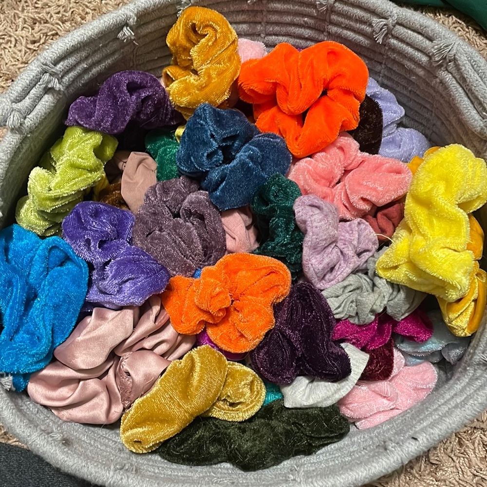 pack of 48 velvet scrunchies